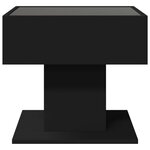 vidaXL Table basse avec LED noir 50x50x45 cm bois d'ingénierie