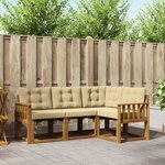 vidaXL Ensemble de canapés d'extérieur 4 Pièces Naturel et Beige