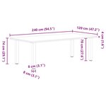 vidaXL Table à manger marron clair bois de chêne massif rectangulaire