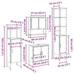 vidaXL Ensemble de meubles de salle de bain en 4 pièces en bois d'artisan