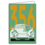 69-1108 Carte 356 Voiture de Sport Luxe Automobile Lignes emblématiques Illustration Graphique Moderne Design épuré coloré Objet de Collection pour Passionné -Avec Enveloppe 12x17cm -Fab française