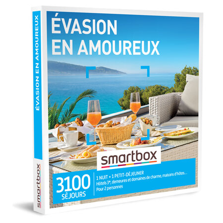 SMARTBOX - Coffret Cadeau - Évasion en amoureux - 3100 séjours à deux : maisons d’hôtes, hôtels 3*, domaines et belles demeures