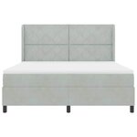 vidaXL Lit à Ressorts avec Matelas LED Gris clair 180 x 200 cm Velours