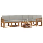 vidaXL Ensemble de canapés d'extérieur 7 Pièces Gris Naturel et Clair
