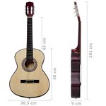 vidaXL Guitare classique pour débutants 4/4 39" Tilleul