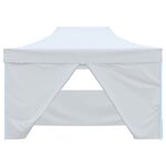 vidaXL Tente de réception pliable avec 4 parois 3x4 m Acier Blanc