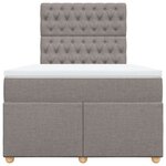 vidaXL Sommier à lattes de lit avec matelas Taupe 120x200 cm Tissu