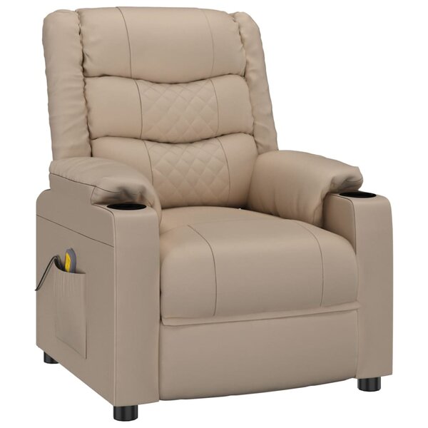 vidaXL Fauteuil de massage Cappuccino Similicuir