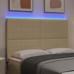 vidaXL Tête de lit LED avec tête de lit Vert gris 144 cm Polyester