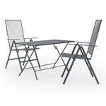vidaXL Ensemble de salle à manger de jardin 3 Pièces Acier Anthracite