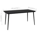 vidaXL Ensemble à dîner d'extérieur 7 Pièces Rotin PVC Noir