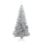 vidaXL Sapin de Noël artificiel avec support argenté 180 cm PET