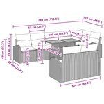 vidaXL Ensemble de Repas de Jardin 9 Pièces avec Coussins Noir Poly Rattan Acacia