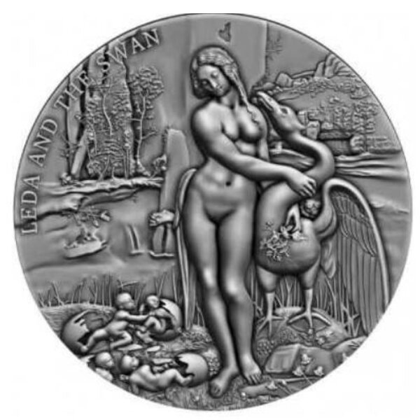 LEDA AND THE SWAN 2 Once Argent Monnaie 2000 Francs Cameroon 2023