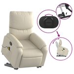 vidaXL Fauteuil inclinable de massage Crème Similicuir