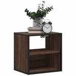 vidaXL Table de chevet murale chêne marron 40x31x39 5 cm