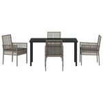 vidaXL Ensemble de salle à manger pour jardin 5 Pièces Gris Poly rotin