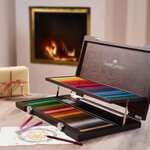 Coffret bois Wengé 120 Crayons de couleur POLYCHROMOS artiste FABER-CASTELL