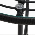 vidaXL Table de salle à manger Noir Ø80 cm Verre trempé et acier