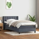 vidaXL Sommier à lattes de lit et matelas gris foncé 90x220 cm velours