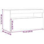 vidaXL Meubles TV avec lumières LED 2 Pièces chêne artisanal