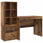 vidaXL Bureau avec tiroir 2 Pièces Bois ancien