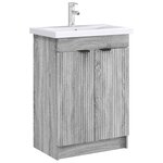 vidaXL Armoire sous évier de salle de bain Sonoma gris