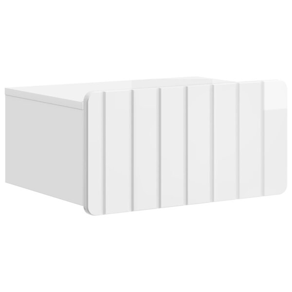 vidaXL Cabinet de chevet mural Blanc brillant 49 x 34 5 x 24 cm