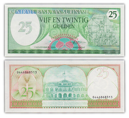 Billet de Collection 25 Gulden 1985 Suriname - Neuf - P127b