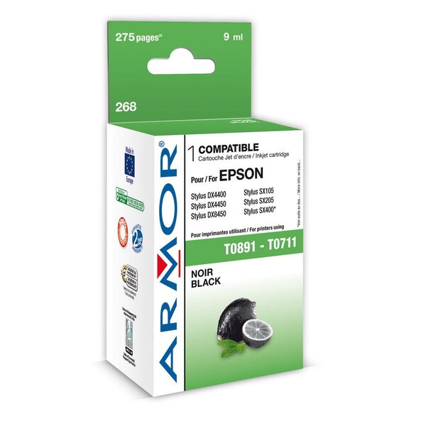 Cartouche d'encre remanufacturée, compatible pour epson t0711h - noir (blister 1 unité)