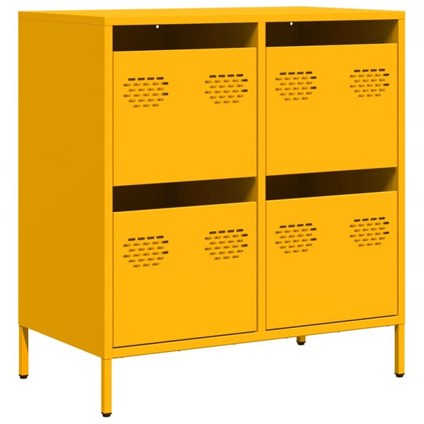 vidaXL Buffet jaune moutarde 68x39x73 5 cm acier laminé à froid