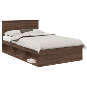 vidaXL Cadre de lit Chêne brun 120 x 190 cm Bois d'ingénierie