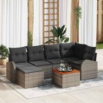vidaXL Ensemble de canapé de jardin 7 Pièces Gris