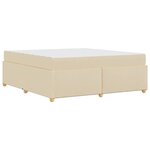 vidaXL Cadre de lit avec matelas Crème 180 x 200 cm tissu