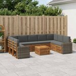 vidaXL Ensembles de canapés avec coussin 10 Pièces Naturel et Anthracite