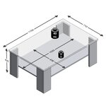 FMD Table basse avec étagère Couleur de chêne