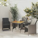 Vidaxl table de jardin gris 70x70x72 cm résine tressée et acacia