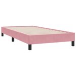vidaXL Sommier à lattes de lit avec matelas et LED rose 90x210 cm velours