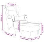 vidaXL Fauteuil à oreilles avec tabouret crème velours