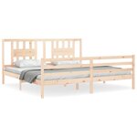 vidaXL Cadre de lit avec tête de lit 200x200 cm bois massif