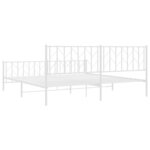 vidaXL Cadre de lit métal sans matelas et pied de lit blanc 193x203 cm