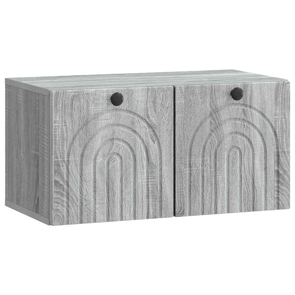 vidaXL Meuble TV mural Sonoma gris 59 5 x 31 x 30 cm Bois d'ingénierie