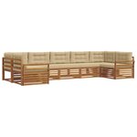 vidaXL Ensemble de canapés d'extérieur 7 pc Naturel et Beige