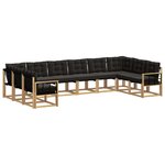 vidaXL Ensemble de canapés d'extérieur 10 pc Blanc et noir