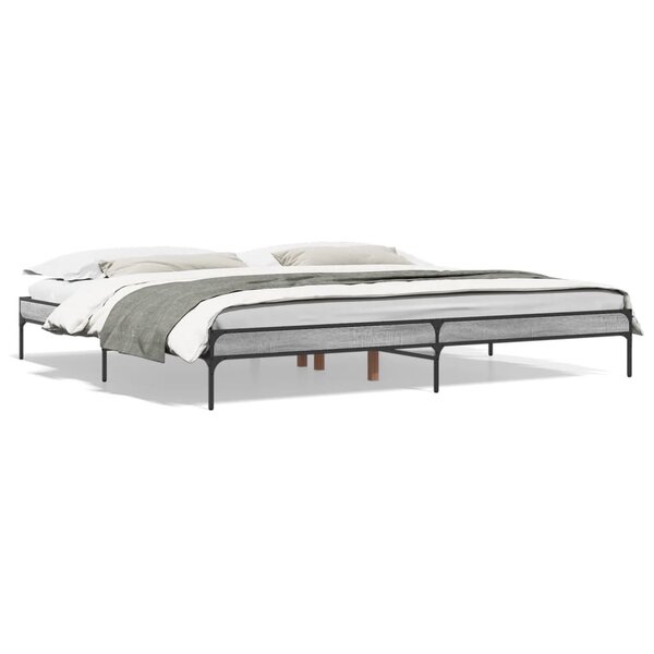 vidaXL Cadre de lit sans matelas sonoma gris 180x200 cm