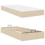 vidaXL Cadre de lit avec matelas avec matelas 2 Pièces Crème tissu