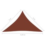 vidaXL Voile parasol Tissu Oxford triangulaire 3x3x4 24 m Terre cuite