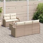 vidaXL Ensemble de canapé de jardin Beige polyrotin
