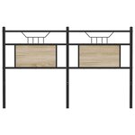 vidaXL Tête de lit chêne sonoma 150 cm bois d'ingénierie et acier