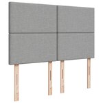 vidaXL Sommier à lattes de lit avec matelas Gris clair 140x190cm Tissu